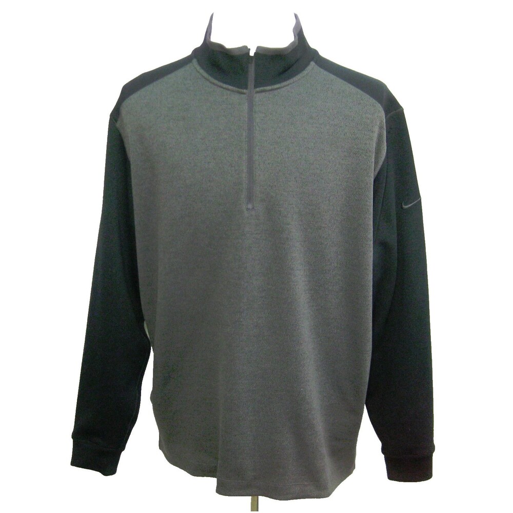 NIKE Golf Tour Performance Mens (Size XL) Gray Long Sleeve 1/4 Zip Shirt Dri-Fit